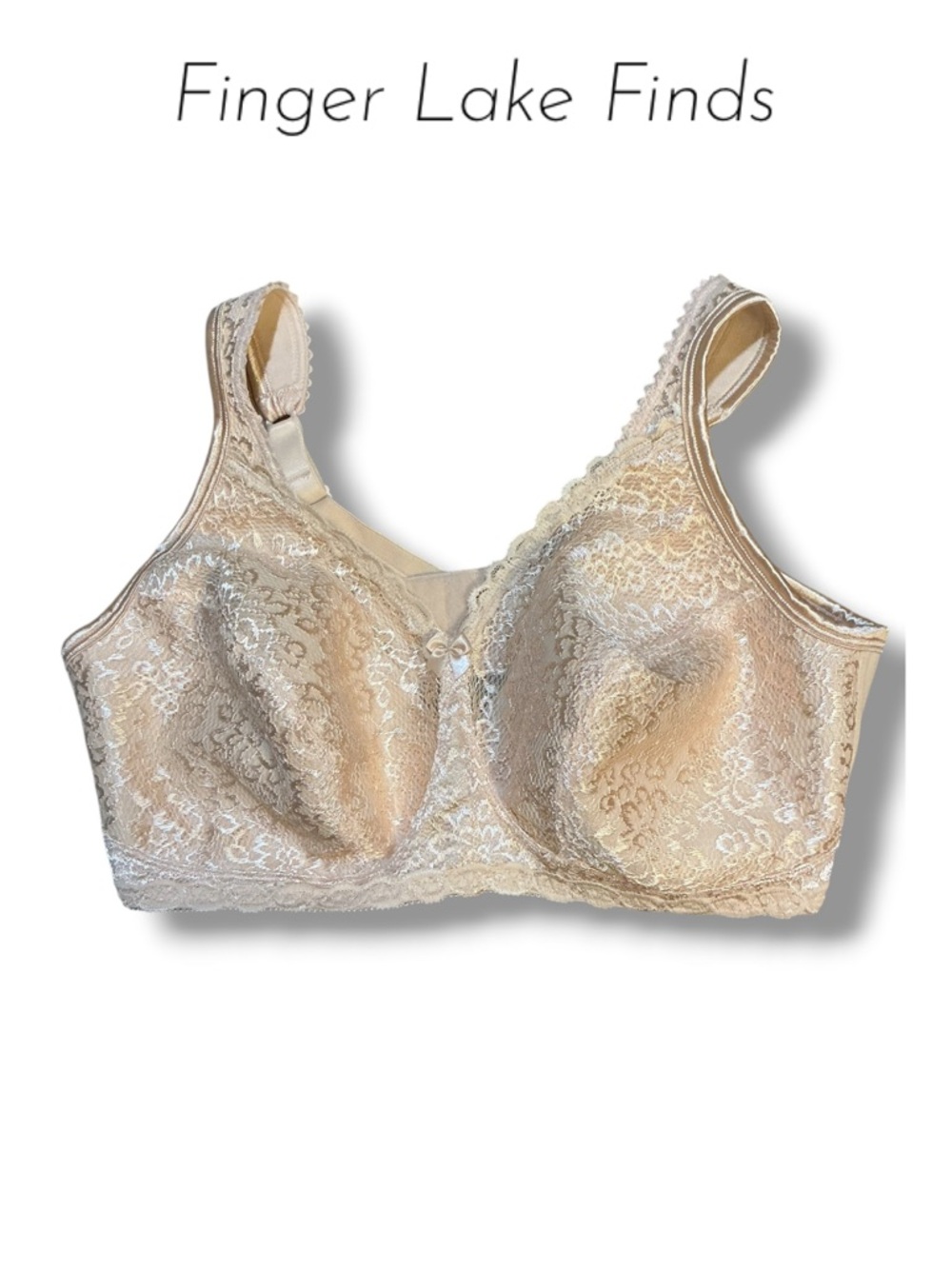 Playtex Lace Non-Wired Full Coverage Bra in Nude, 42D